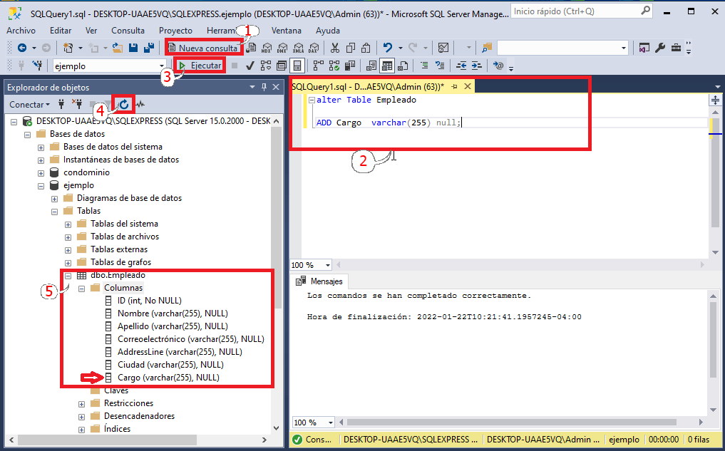 Alter Table Sql Para modificar una tabla Sqlserverdb