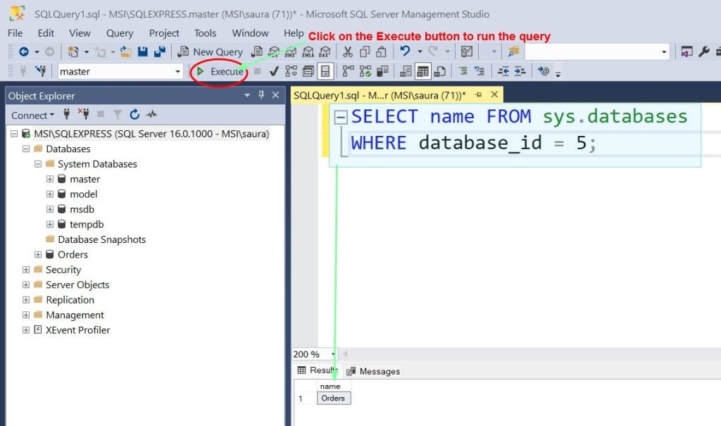How to Find Database Name in SQL Server Management Studio? SQL Server Guides
