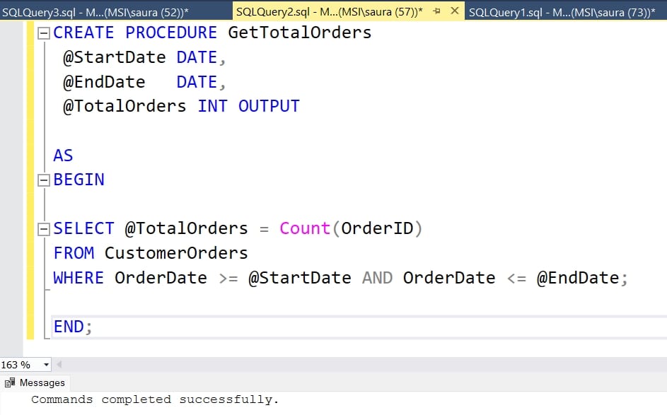 How to Execute Stored Procedure in SQL Server with Date Parameter