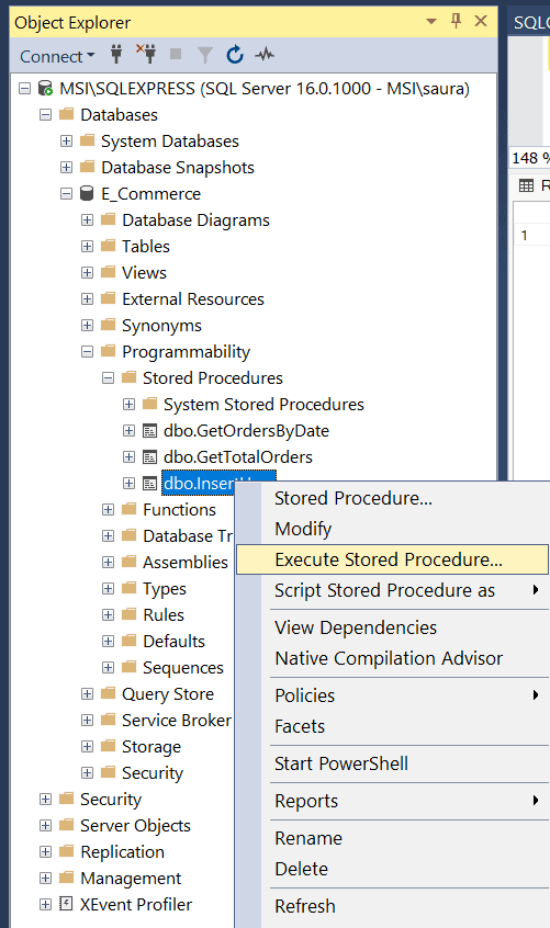 How to Execute Stored Procedure for Insert in SQL Server? SQL Server