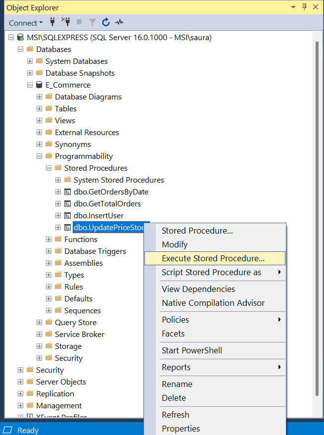 How to Execute Stored Procedure for Update in SQL Server? SQL Server