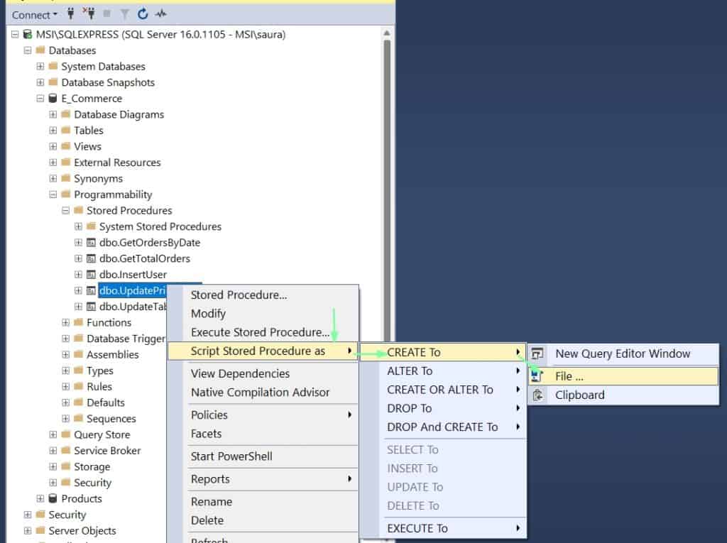 How to Generate Stored Procedure Script File in SQL Server? SQL