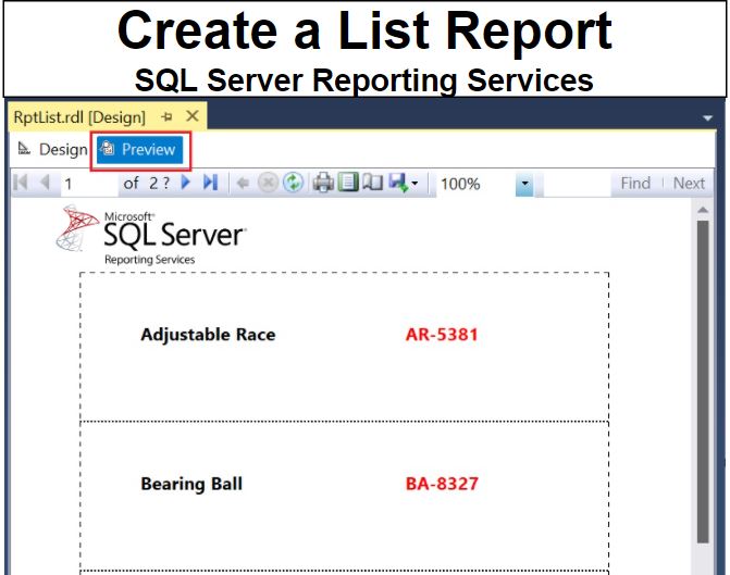 List Report in SSRS SqlSkull