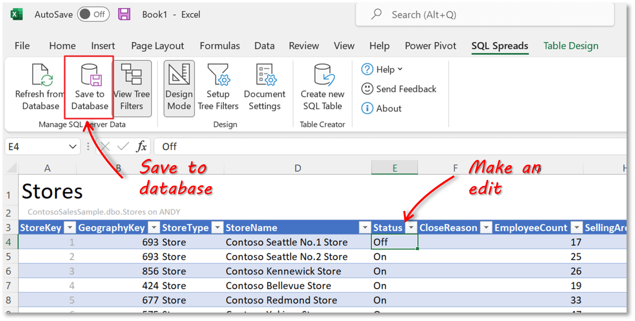 Power BI Fact and Dimension Tables SQL Spreads