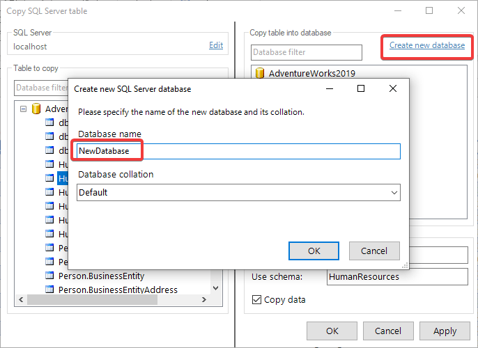 How to copy a table in SQL Server SQL Spreads