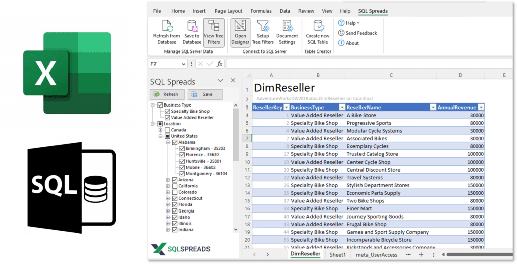 Tree Filters in Excel an easy way to view and filter SQL data SQL