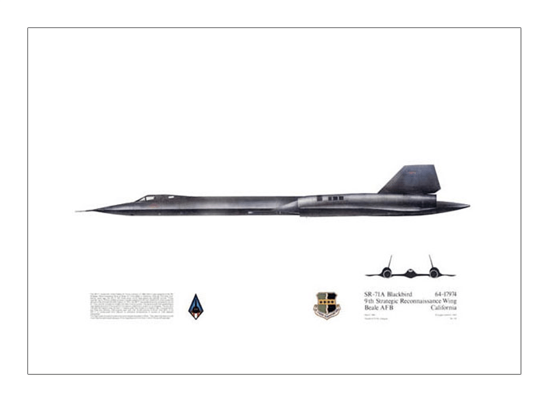 SR71 “Blackbird” 9th Stategic Recon Wing Beale AFB, CA Squadron Graphics