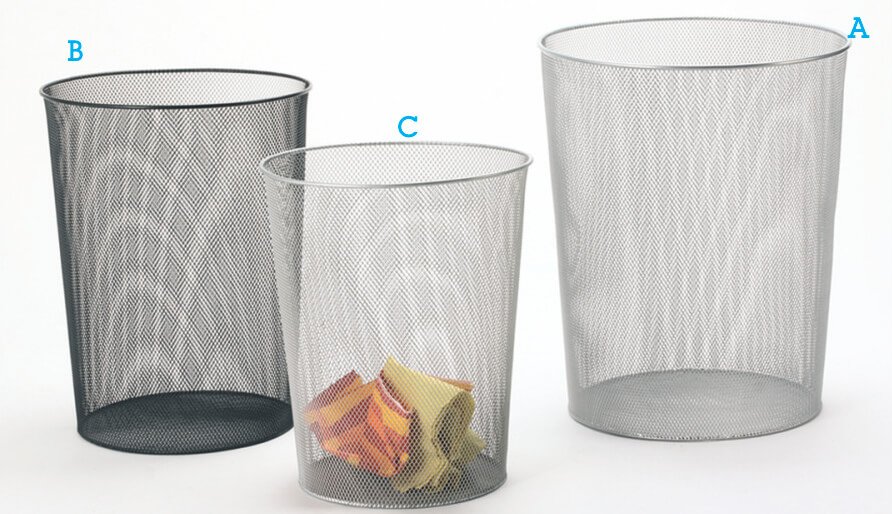 Mesh Metal Wastebasket Office Desk Garbage Trash Can SQ3180ABC SQUARE