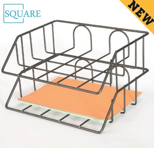2 Tier Steel Wire Paper Tray Basket SQ3209 SQUARE INTERNATIONAL