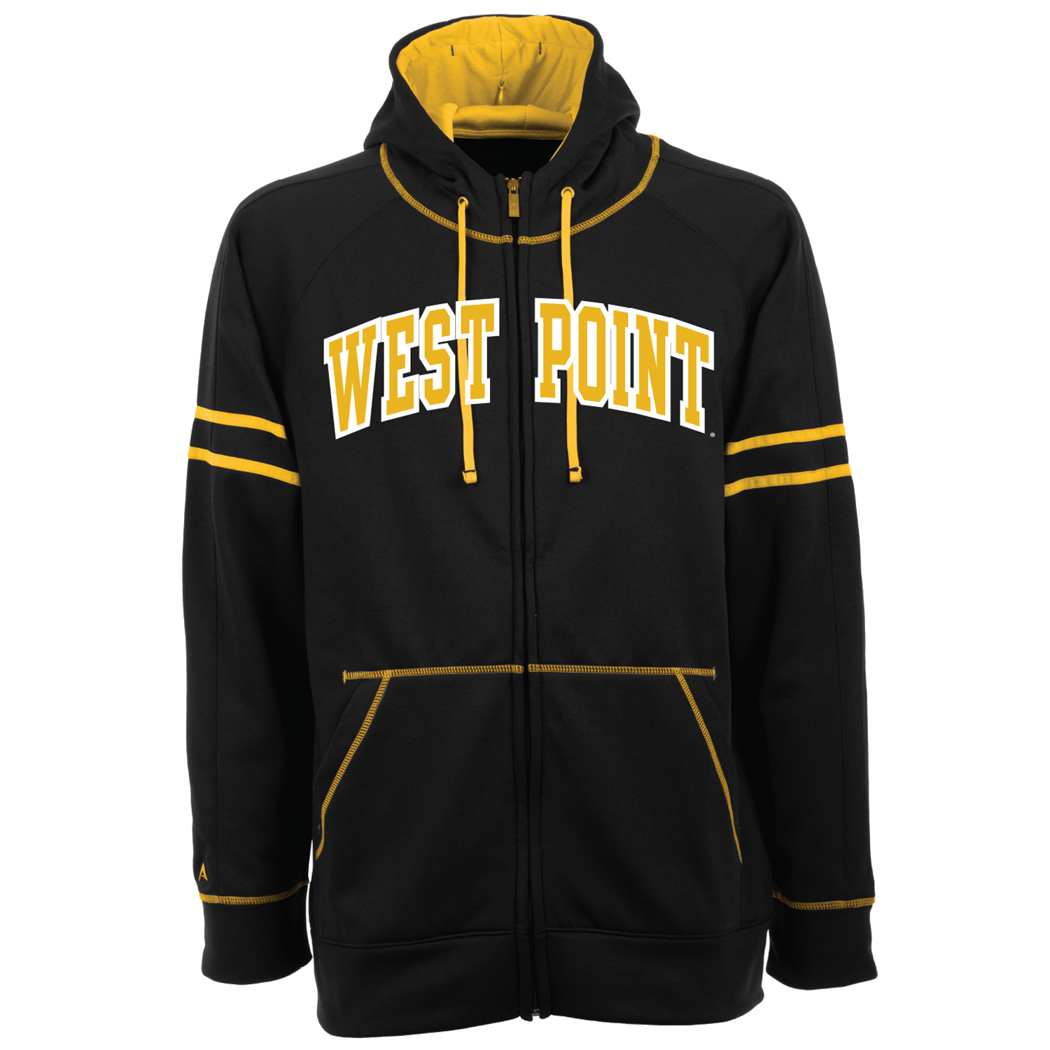 West Point FullZip Sweatshirt, Men's, Black/Gold