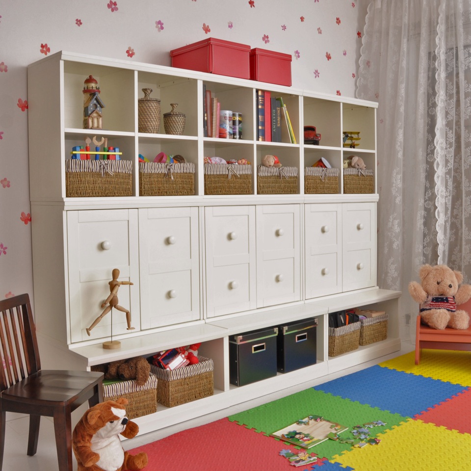 9 Piece Modular Storage Wall White