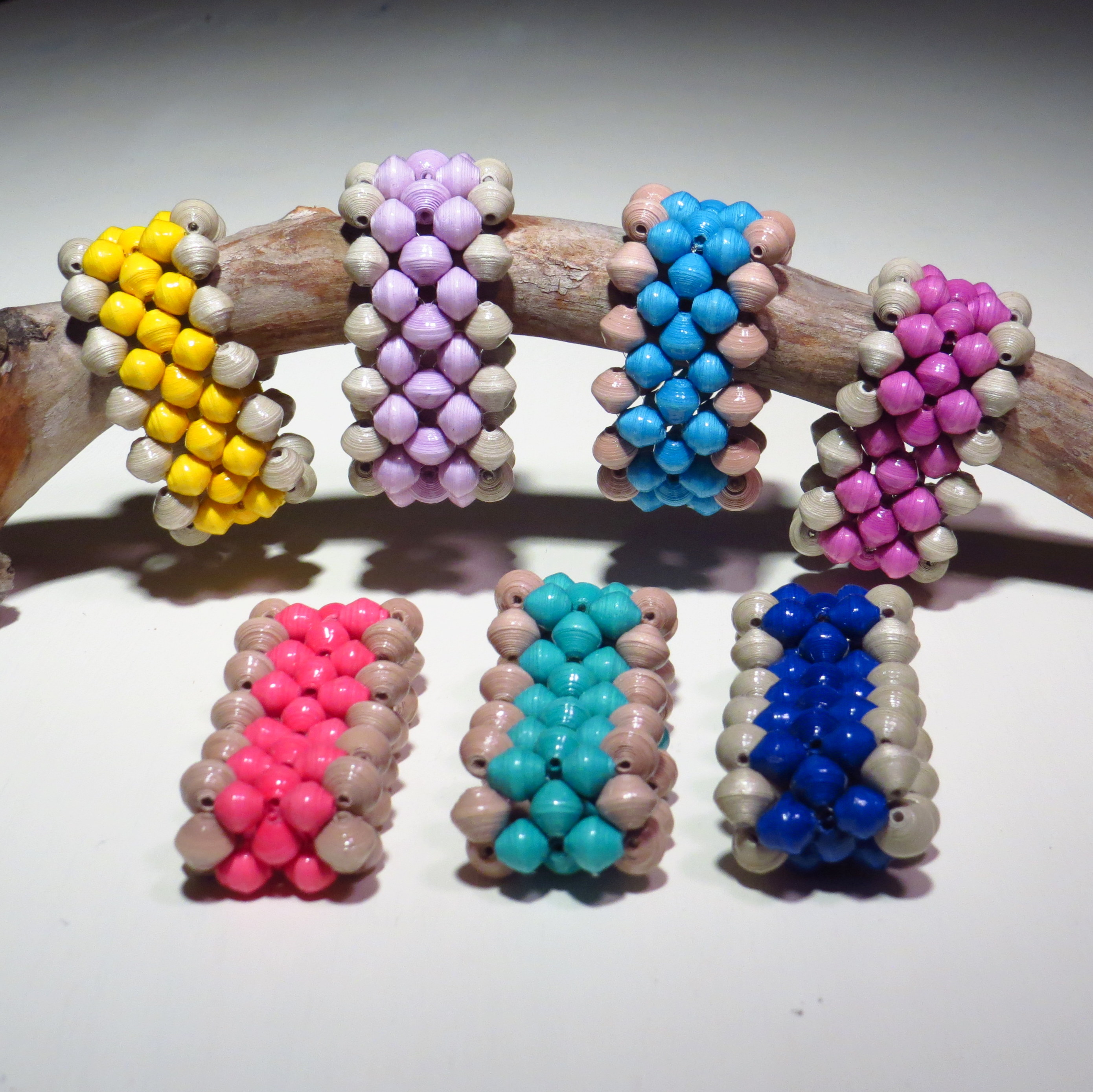 Paper Bead Cuff Bracelet