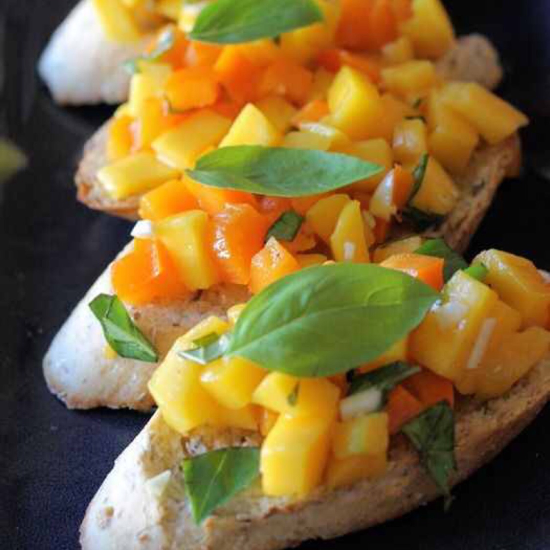 Mango & Sweet Pepper Bruschetta