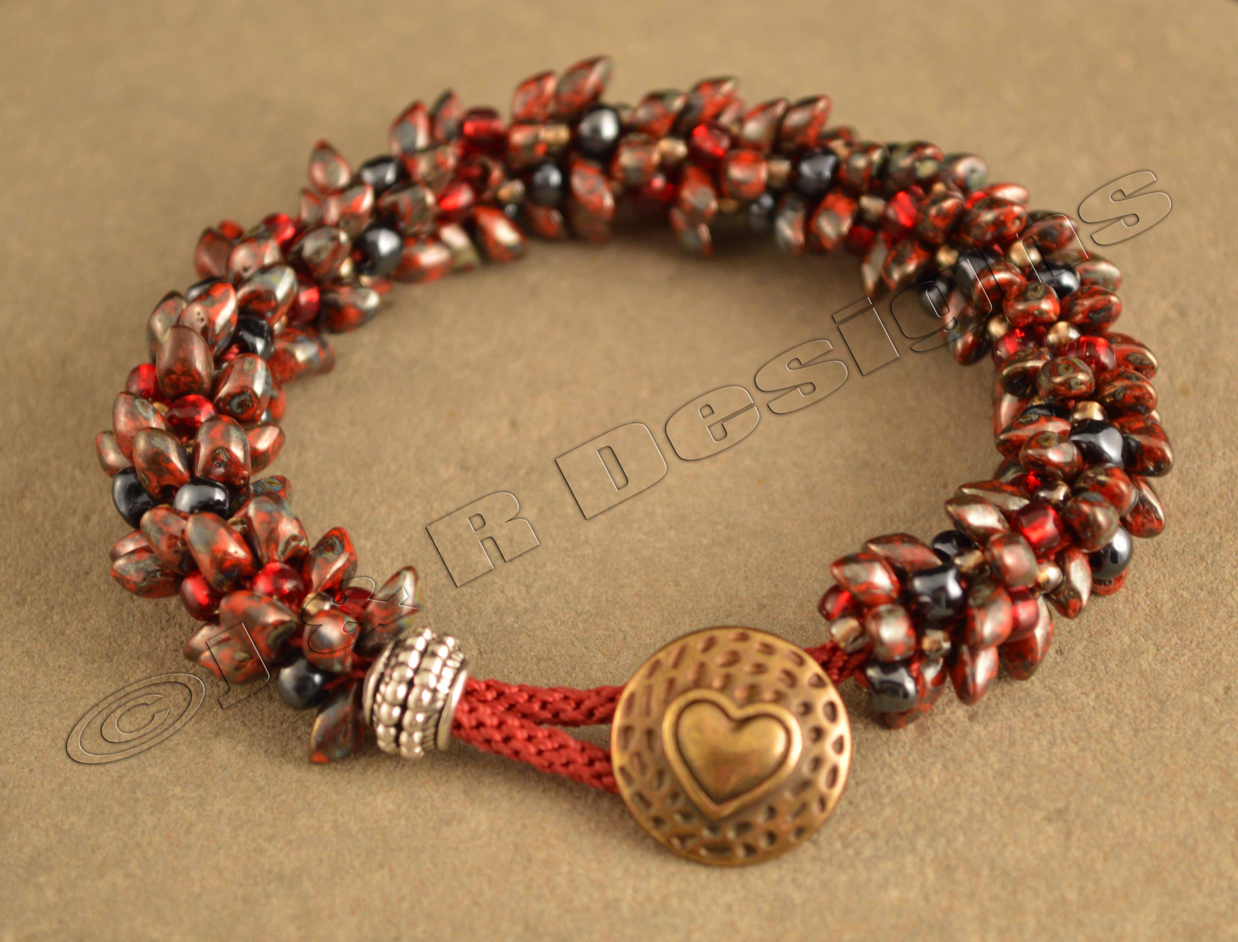 Chunky Funky Fun Red and Gray Bracelet