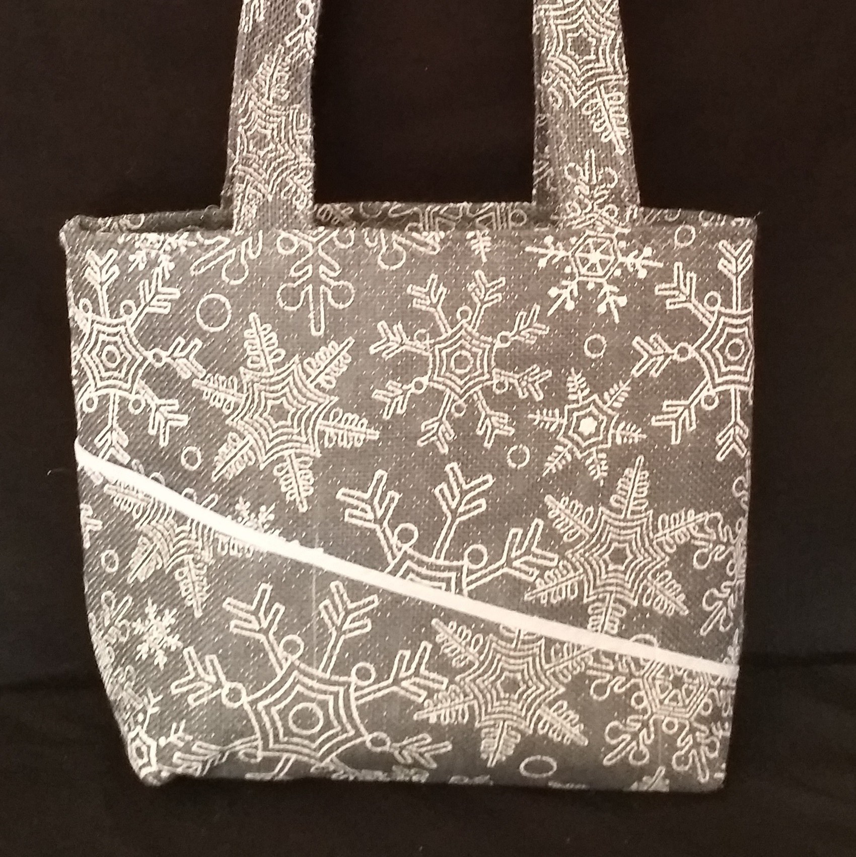 Blue Snowflake Burlap Purse