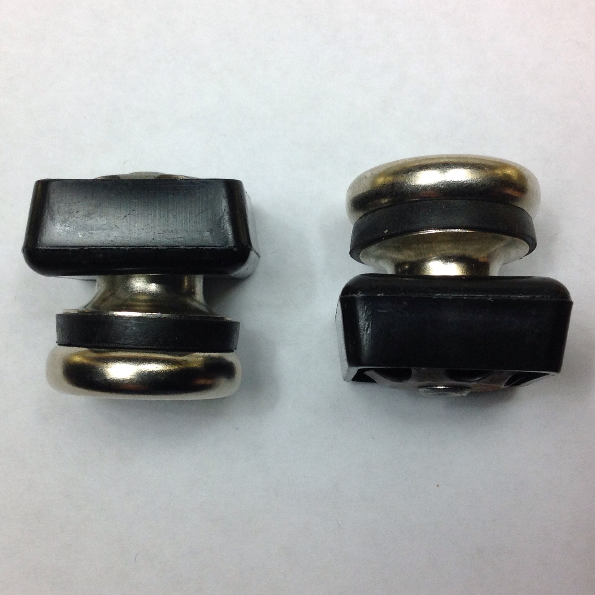 (4) Foot Glides 13/16 Square; Metal Cap Swivel Black Booted