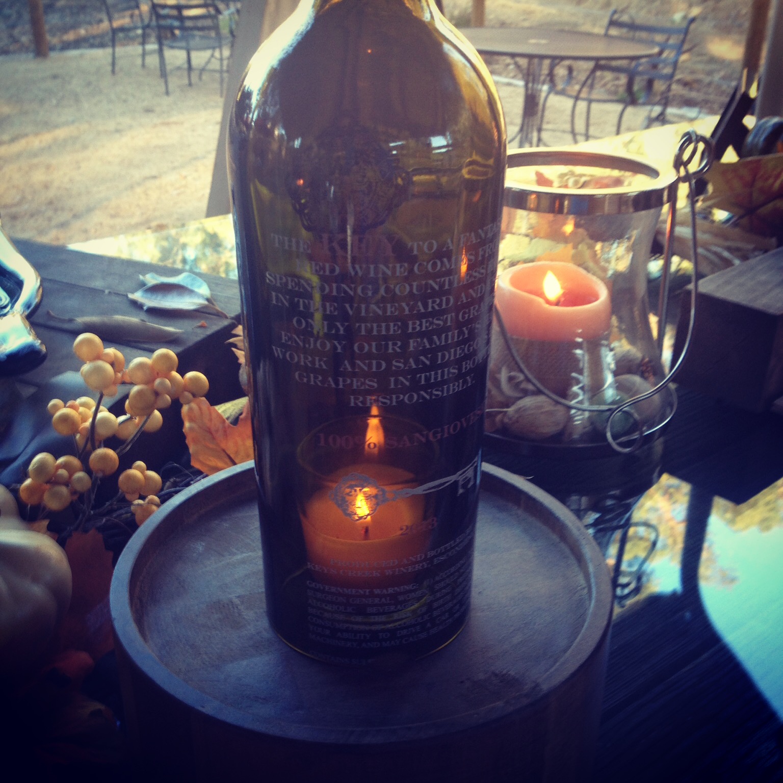 Keys Creek Winery Hurricane Candle Cover