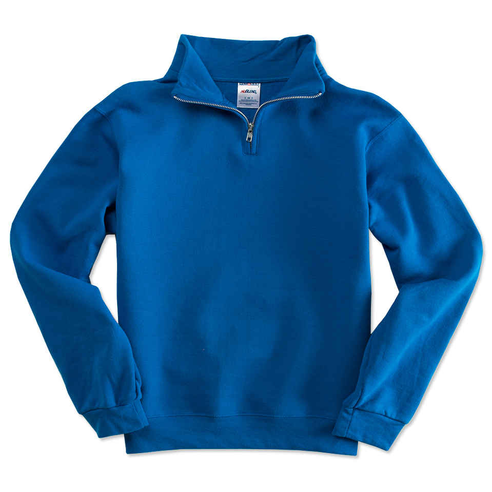 BLUE QUARTER ZIP SWEATER