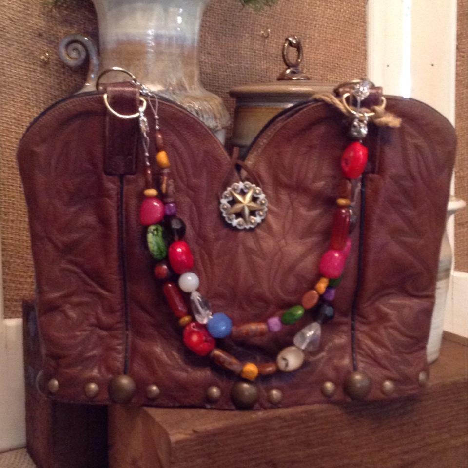 Boot Purse Double Wide Brown