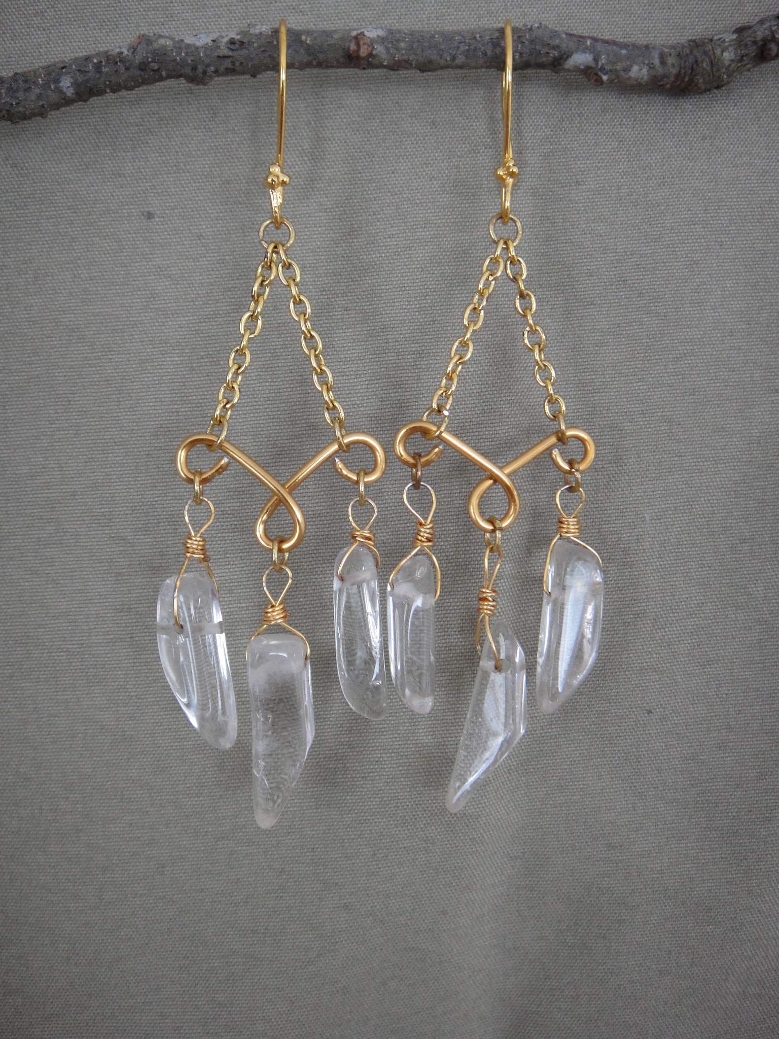 Gold Crystal Chandelier Earrings
