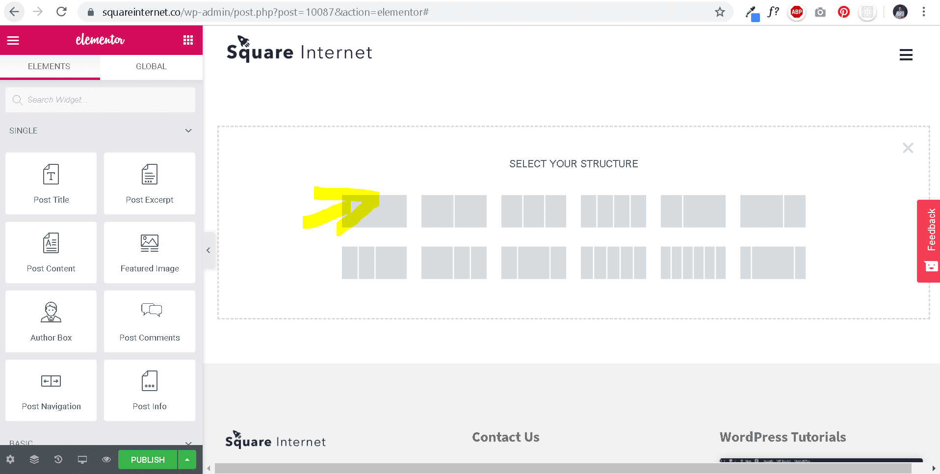 How To Create An Elementor Single Post Template Square