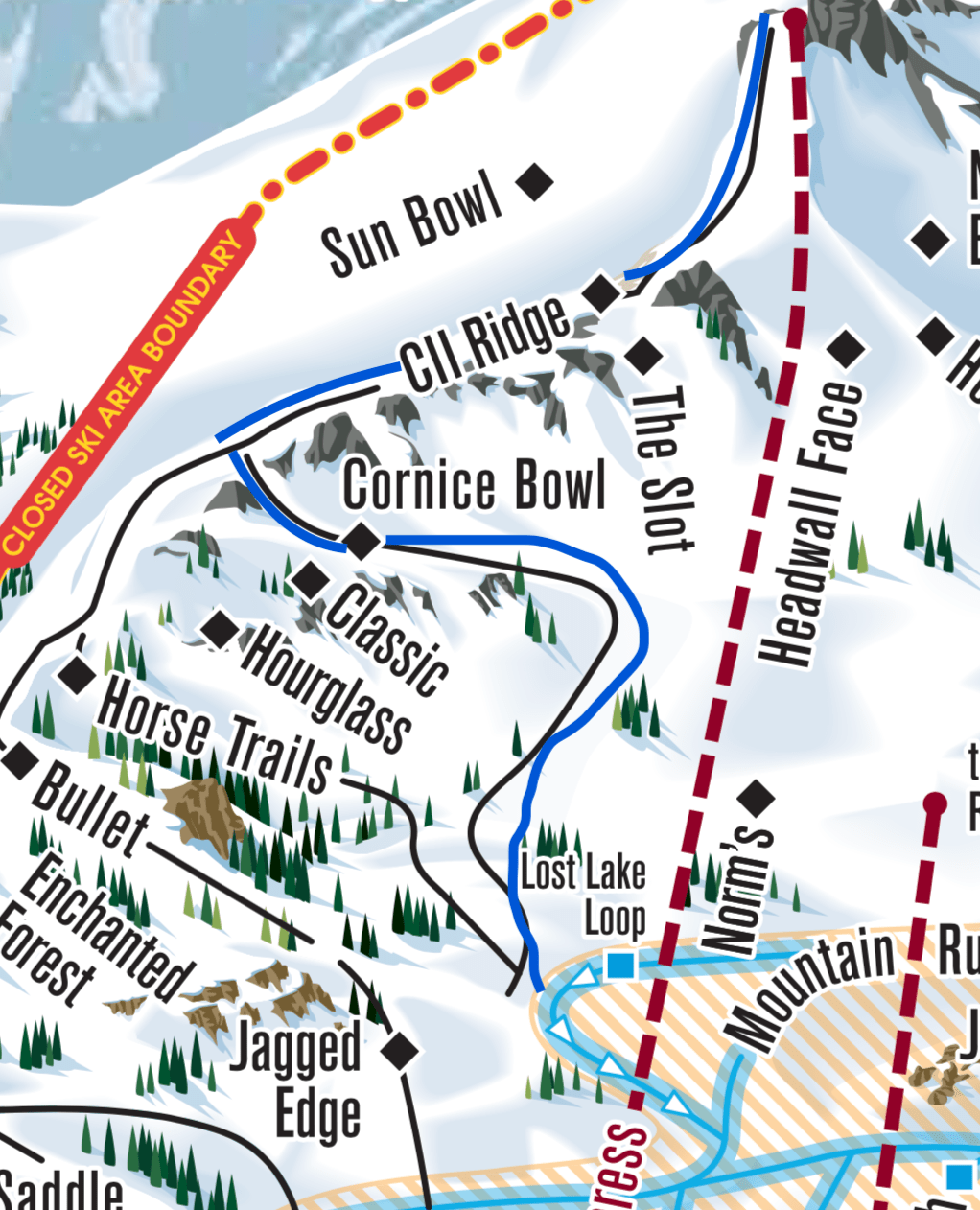 Intermediate (blue) terrain Unofficial Guide to Squaw Valley