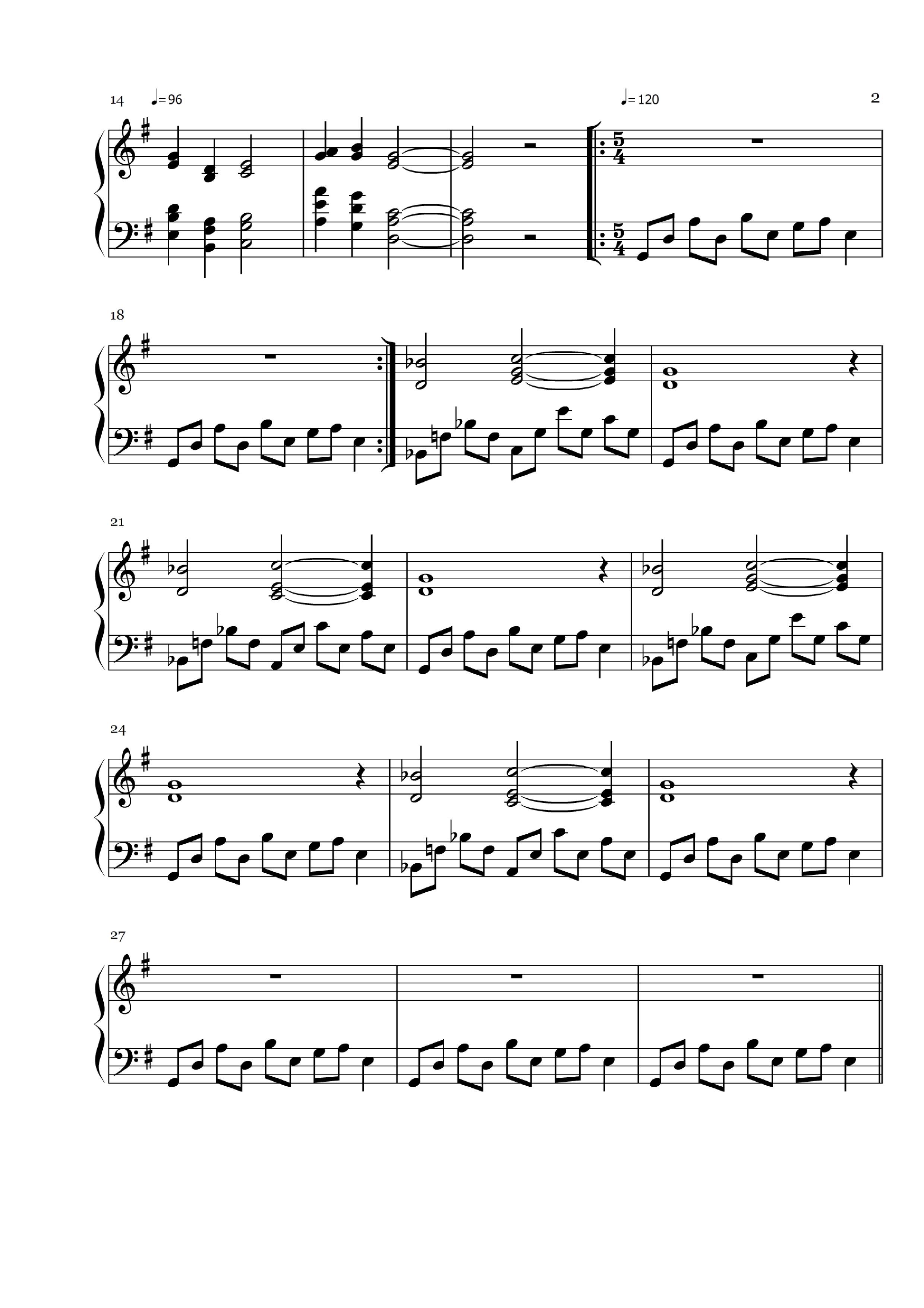 Hotarubi no Mori e Komorebi No Komichi Sheet Music Page 2 (Thumbnail)