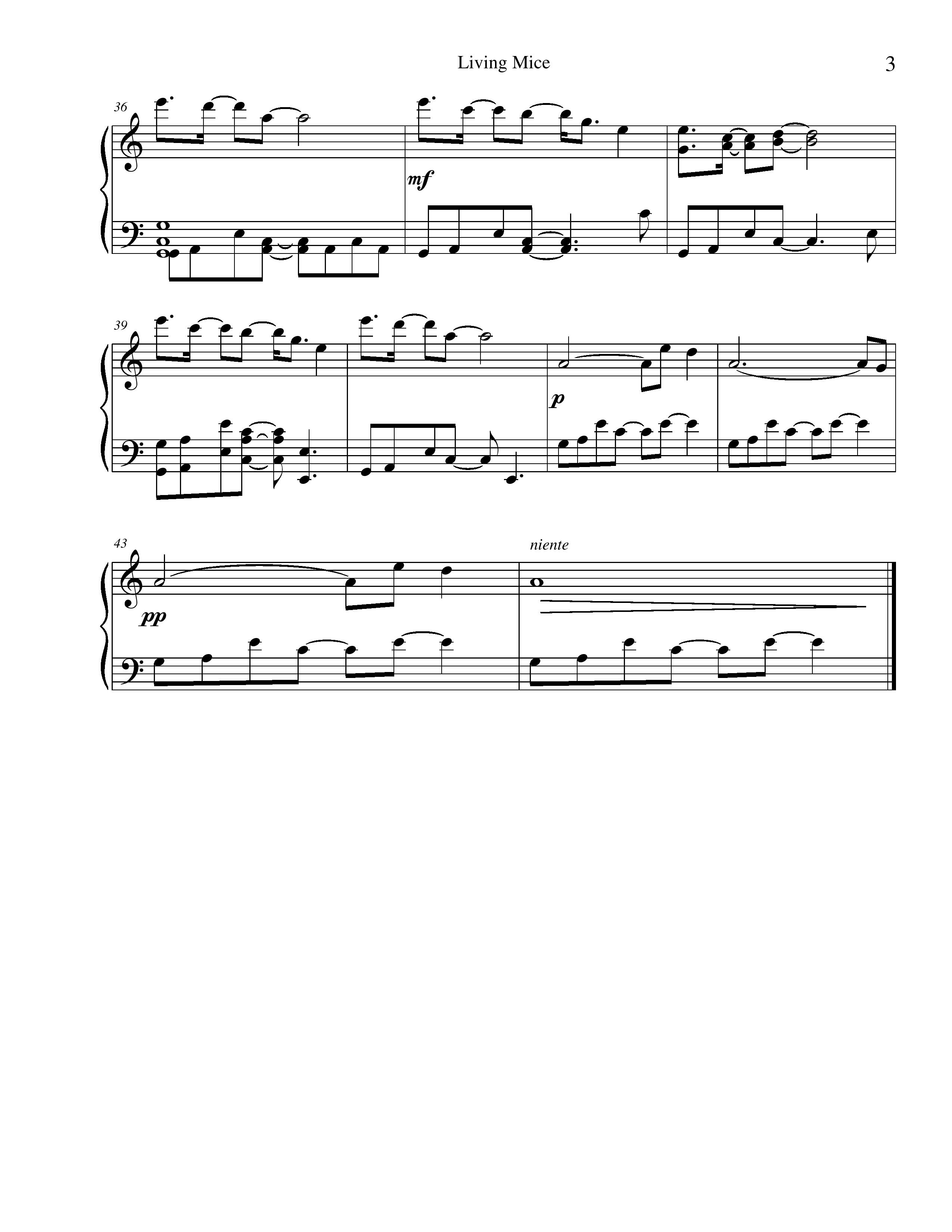 Minecraft Living Mice Sheet Music Page 3 (Thumbnail)