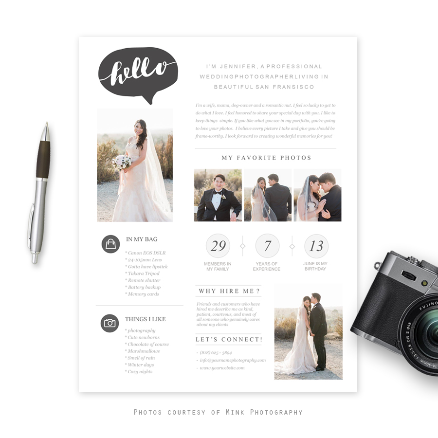 Moderna Photographer Bio Template
