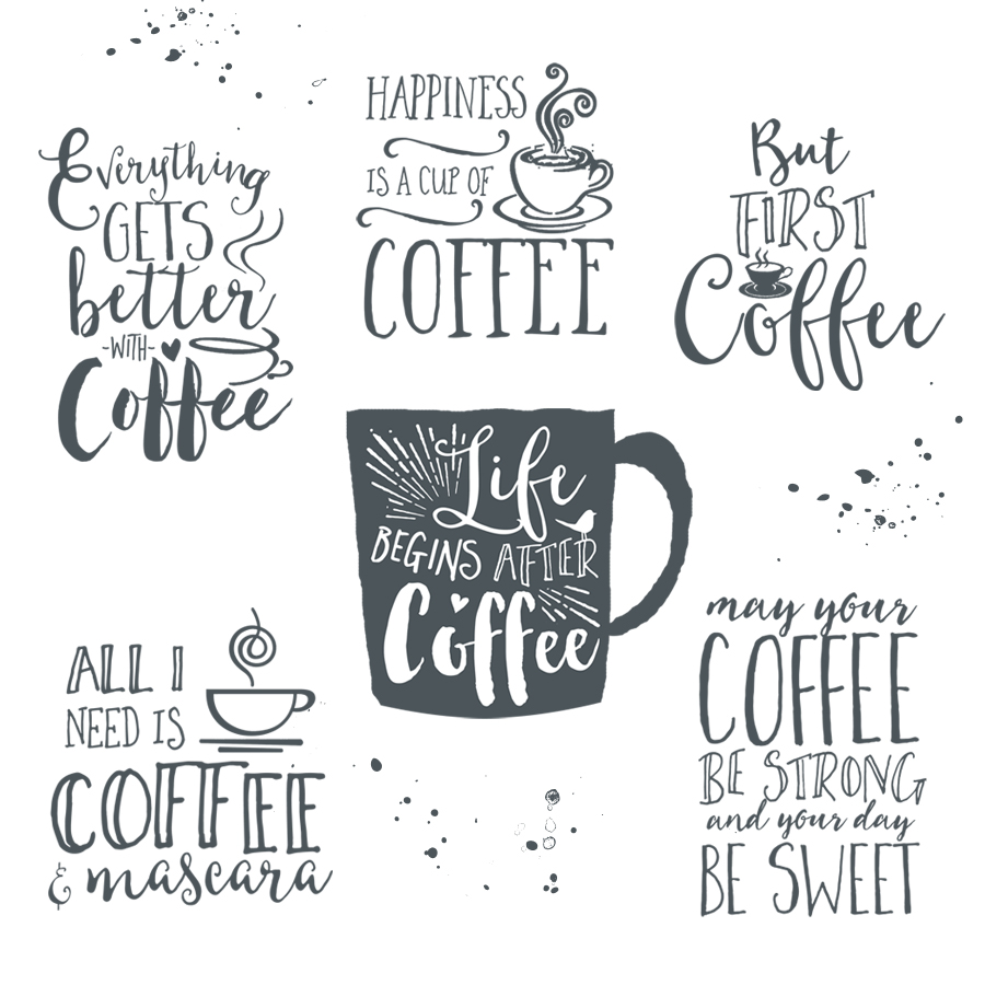 Coffee Word Art Overlays