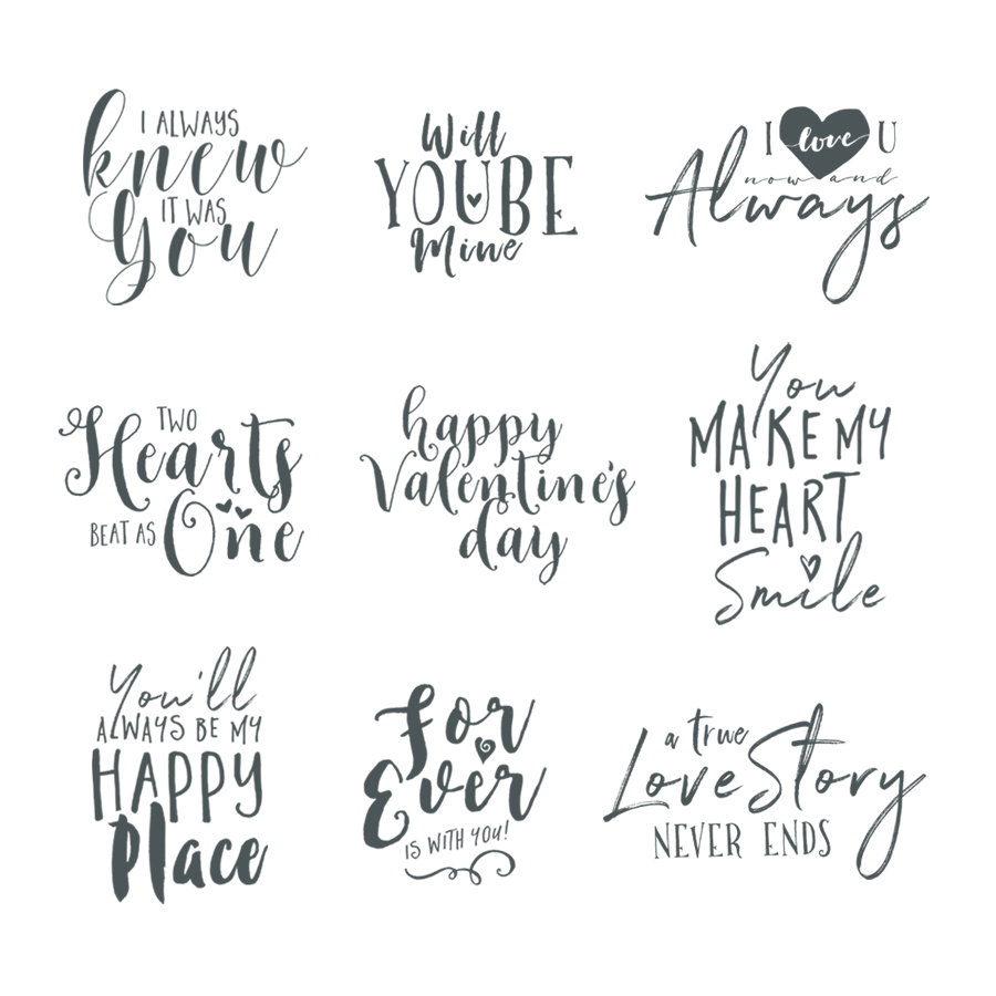 Love & Romance Valentine Word Art Overlays
