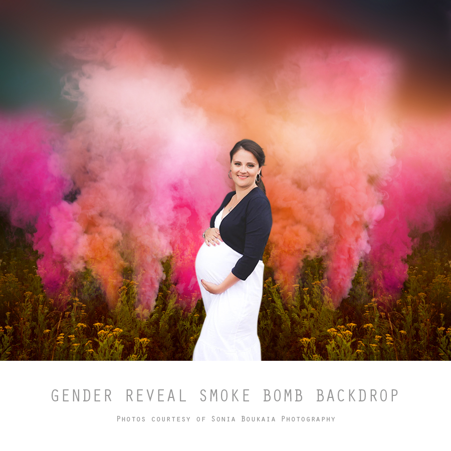 Gender Reveal Smoke Bomb Digital Backdrops