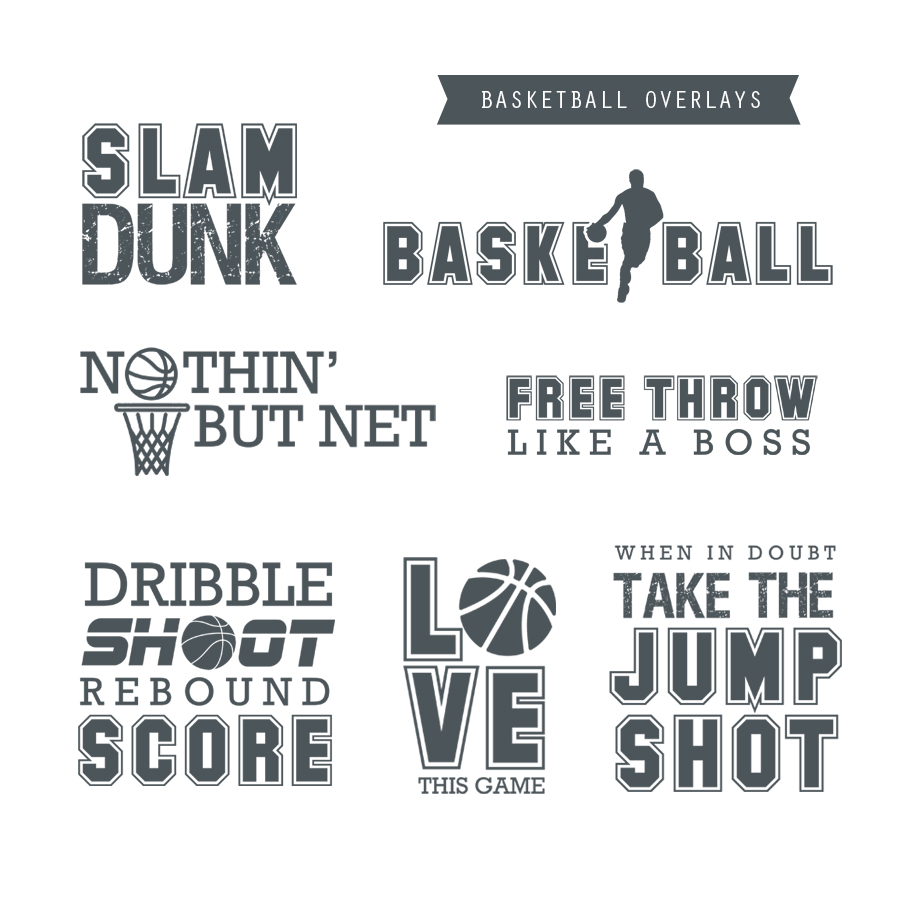 Sports Word Art Overlays Basketball