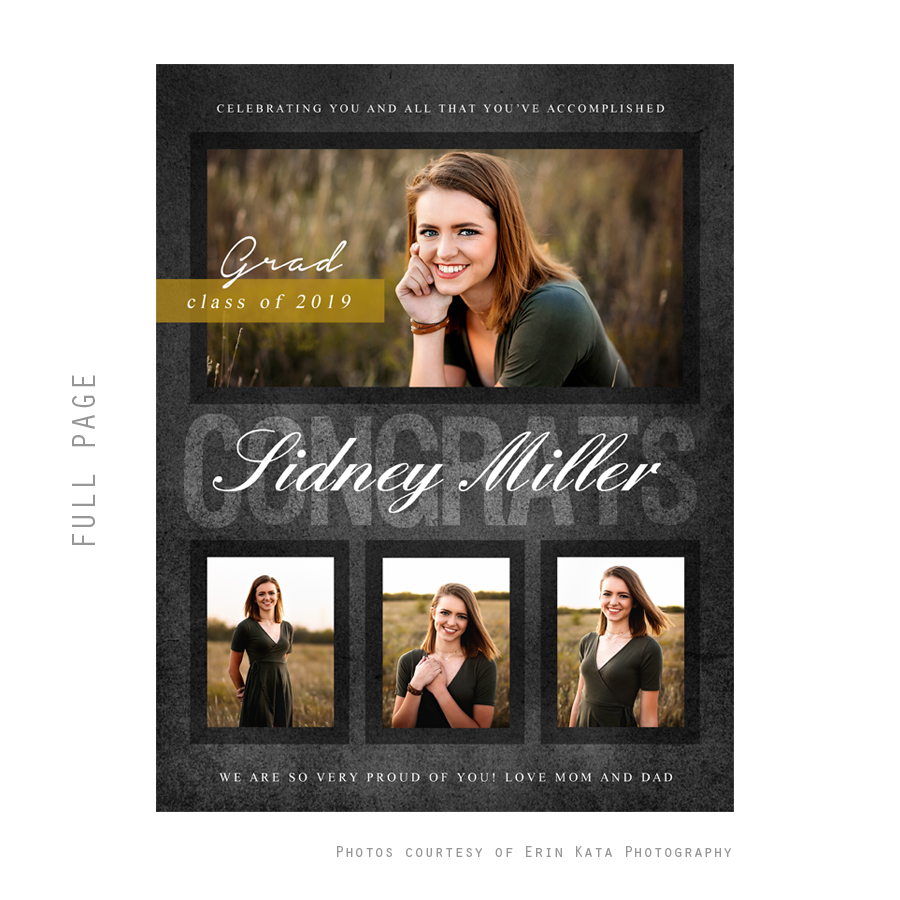 Senior Yearbook Ad Set Grad