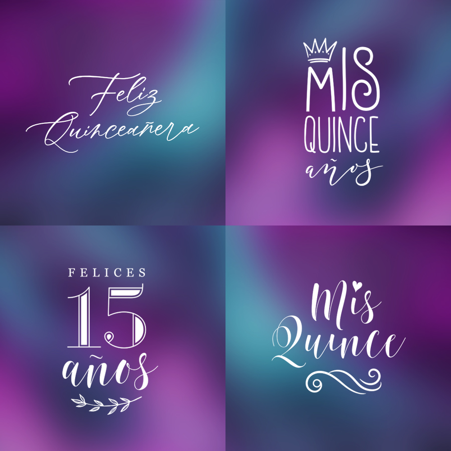 Quinceañera 15 Word Art Overlays