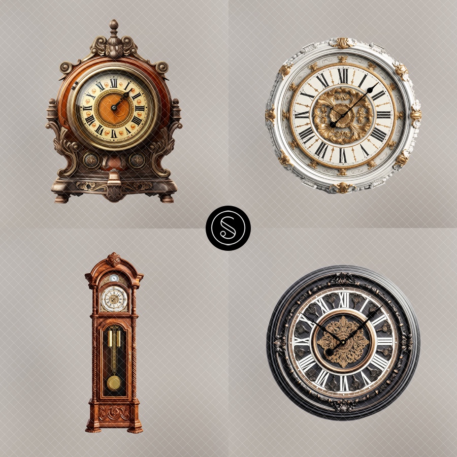 Vintage Clock Digital Overlays