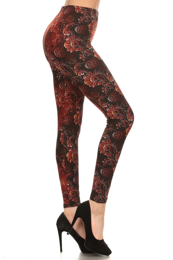 Squirrel.ly Paisley Print Leggings Style 1026