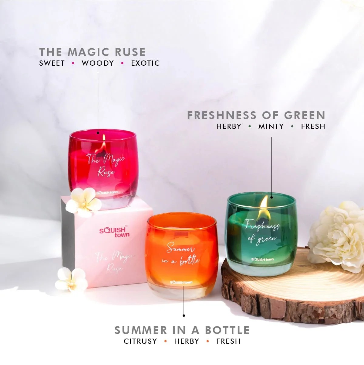 Bestseller Bunch (Pack of 3) Scented Candle Squish Town Private Limited