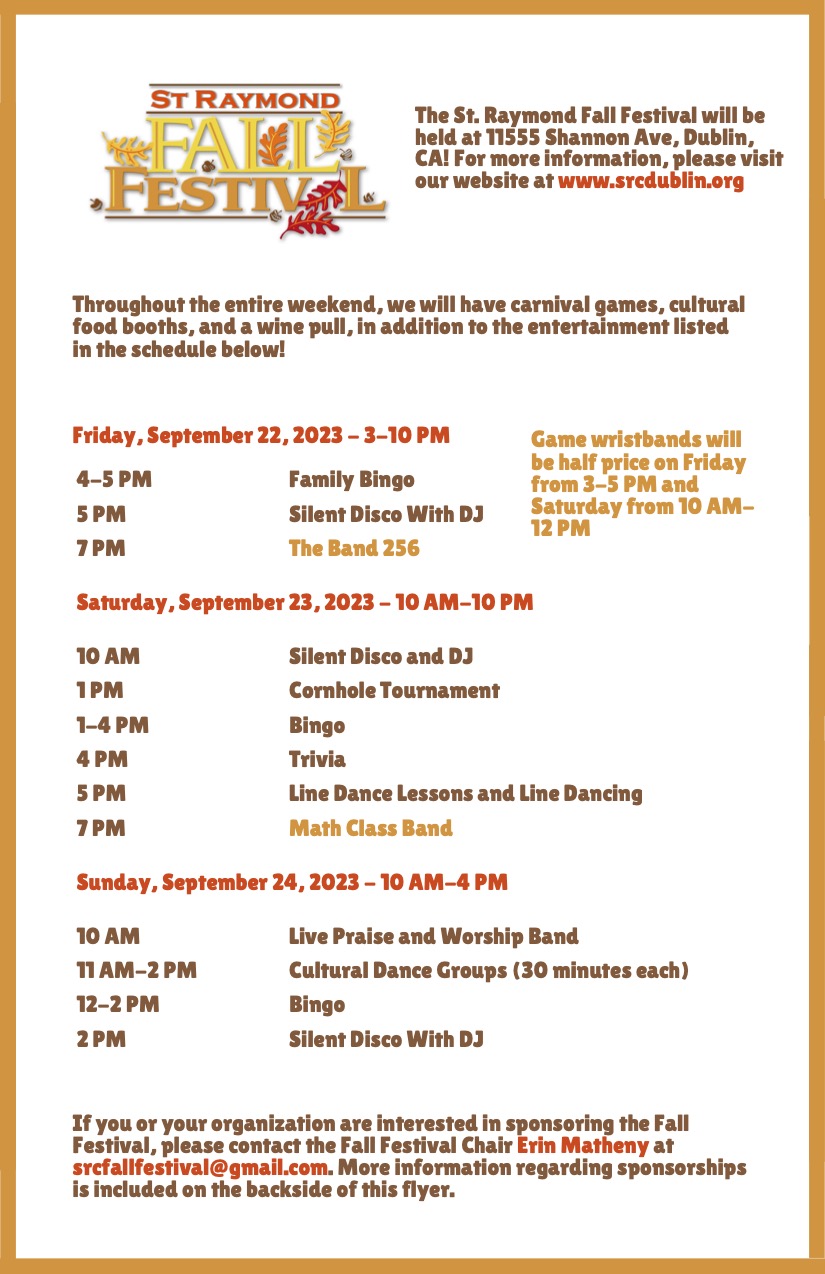 St. Raymond Catholic Church in Dublin 2023 Fall Festival