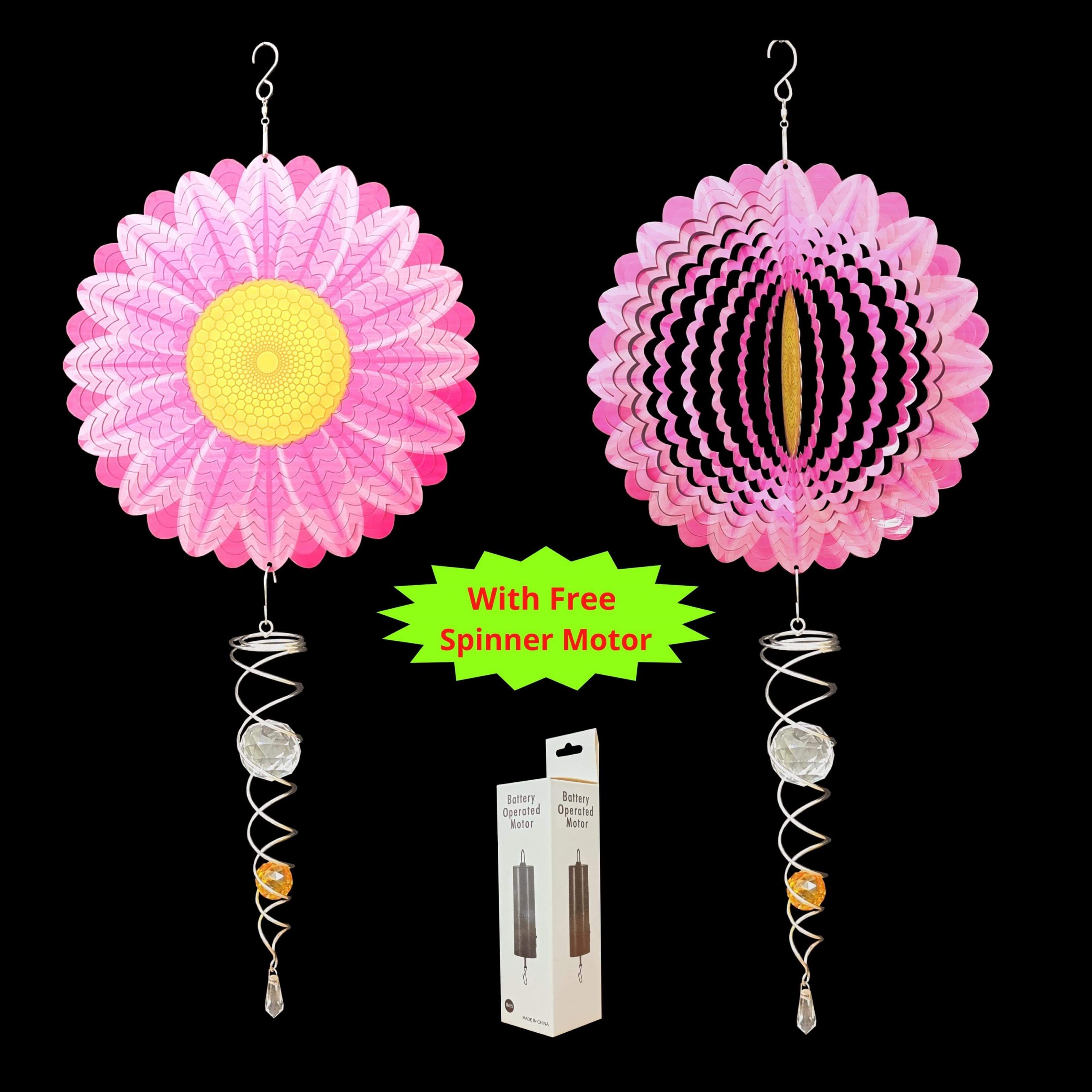 30cm Wind Spinner Pink Flower (SRWS032) SR Creations