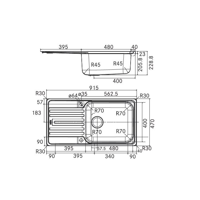 Franke Stainless Steel Sink Artisan Series RSX 611 91 ( 36 x 18 inches