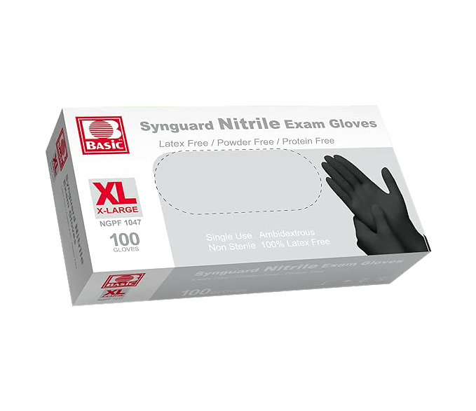 BLACK NITRILE GLOVES, EXTRA LARGE, 6MIL (Pkg of 100) S&R Fastener