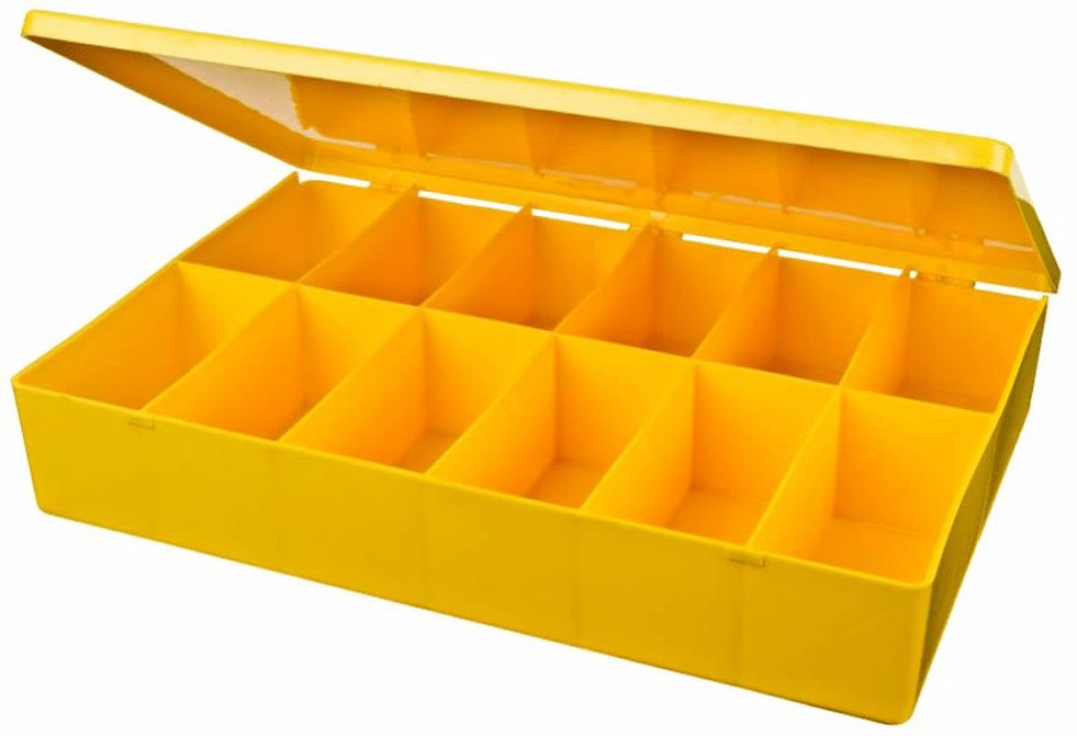 YELLOW 12PAK STORAGE BOX (Pkg of 1) S&R Fastener
