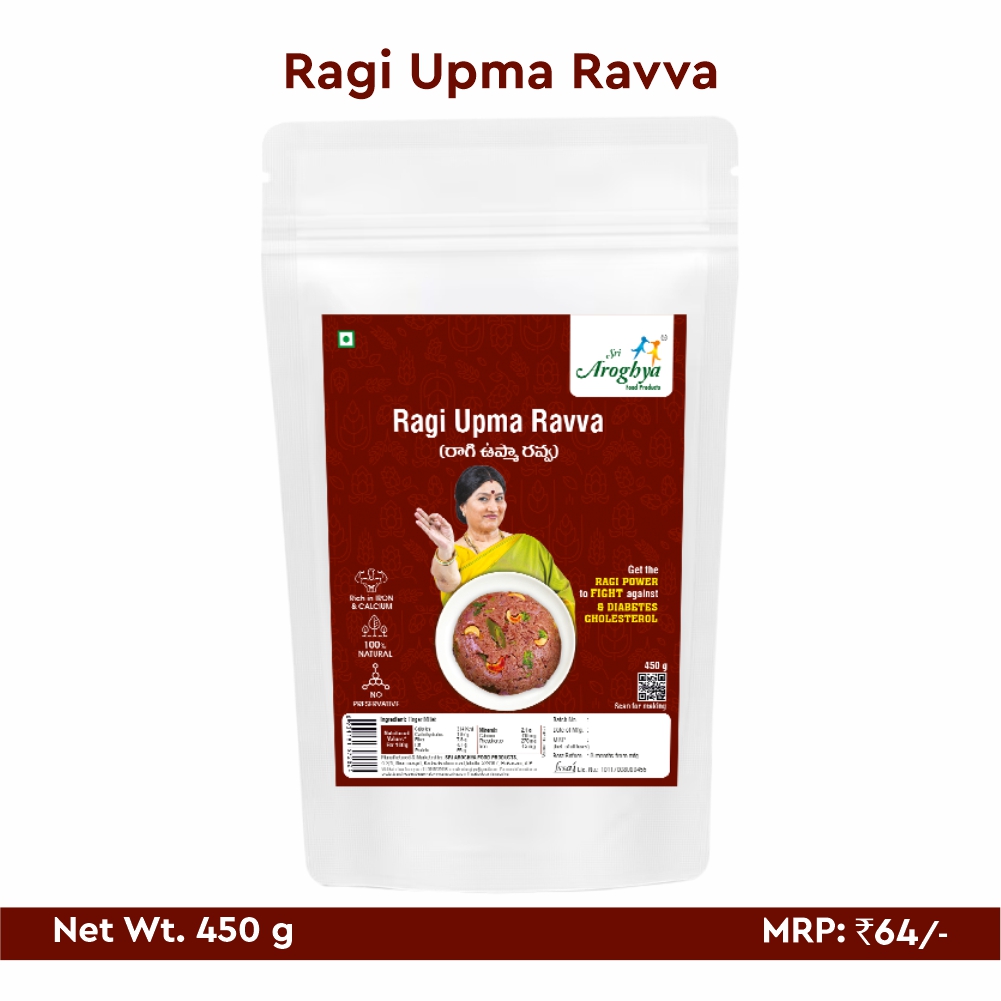Ragi Upma Rava 450g (Pack of 3) Sri Aroghya Food Products