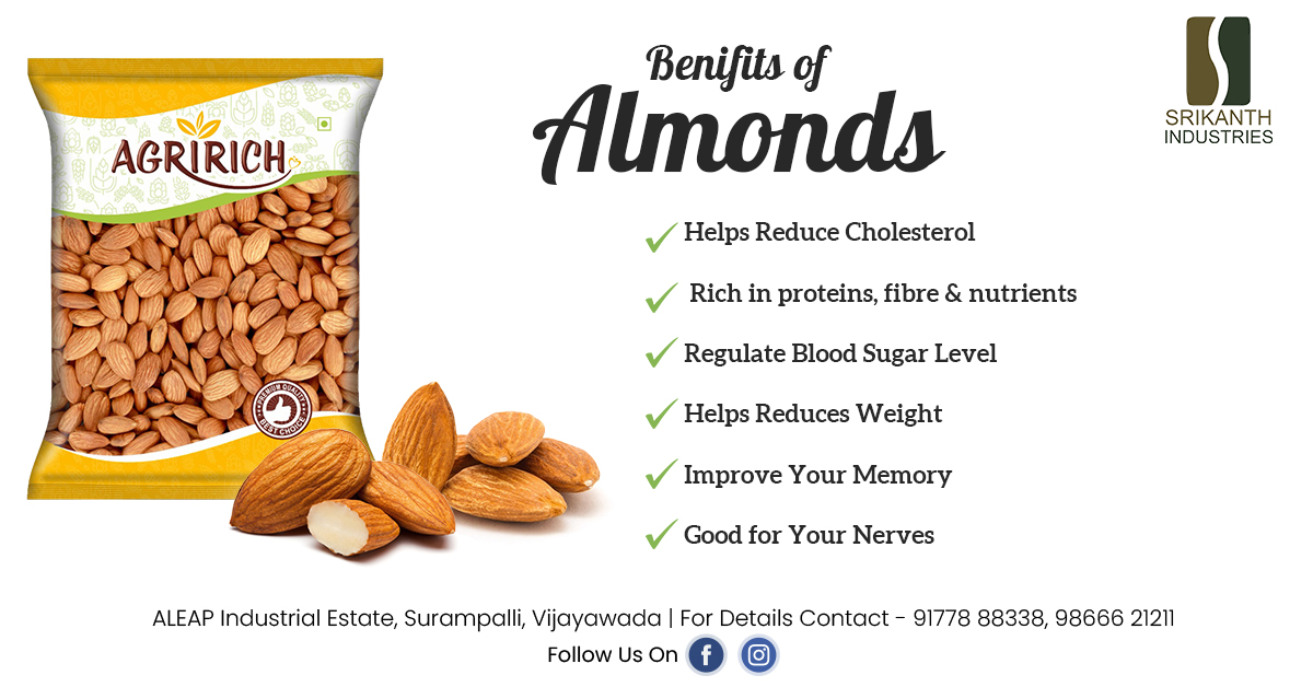Health benefits, nutrients, and risks of Almonds Srikanth Industries