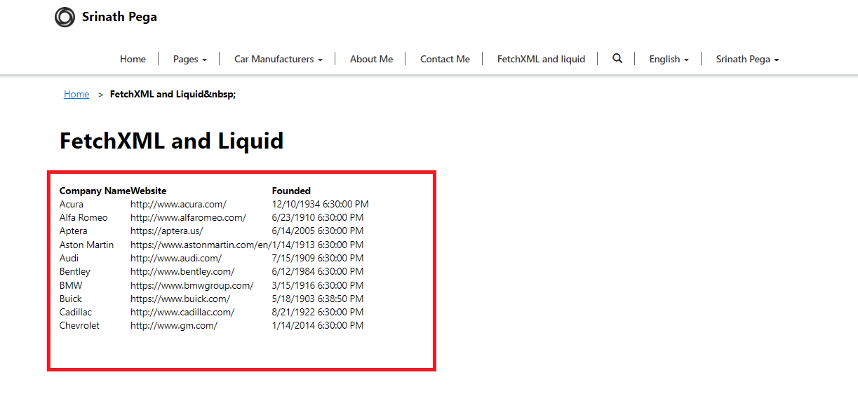 Power Apps Portal 14 Display Entity List using FetchXML and Liquid