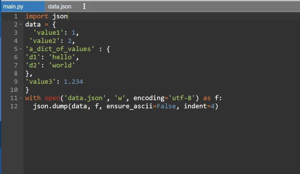 How to create json file in python