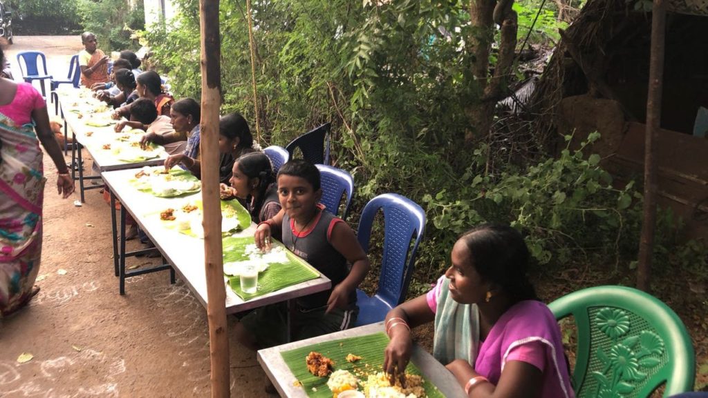 Feed the Hungry at Trichy village Sri Poornamahameru Trust