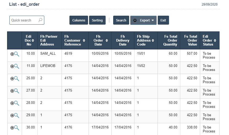 Edi Orders List Sri Software