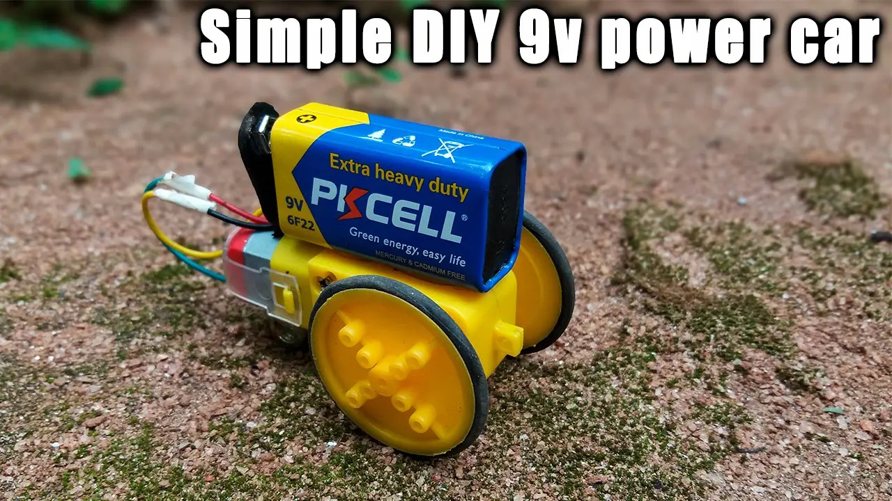 How to make a simple DIY 9v battery power car at home SriTu Hobby